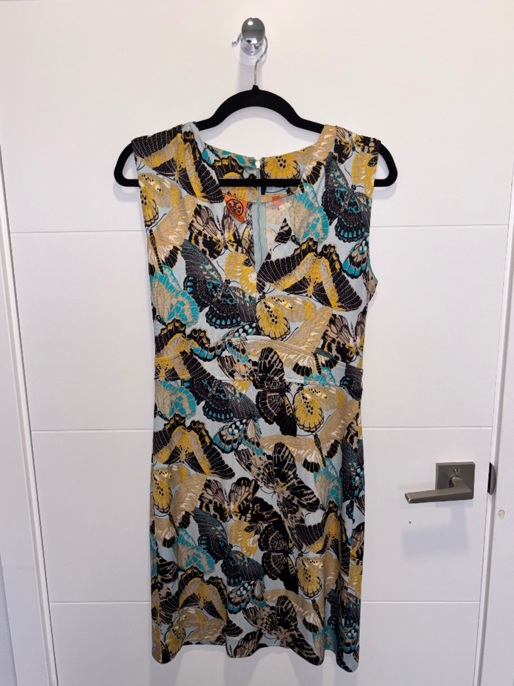Tory Burch Butterfly Print Sleeveless Sheath Dress Size S
